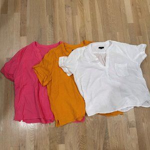 Three (3) J Crew Soft Gauze Short Sleeve Tops Size 2X